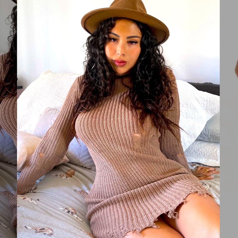 Distress sweater Dress
